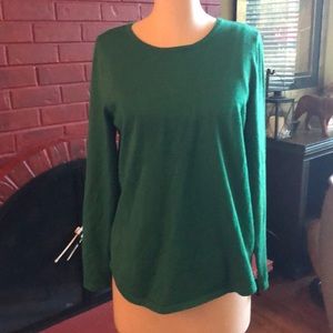 Chico’s zipper back sweater Sz 1/medium in green.